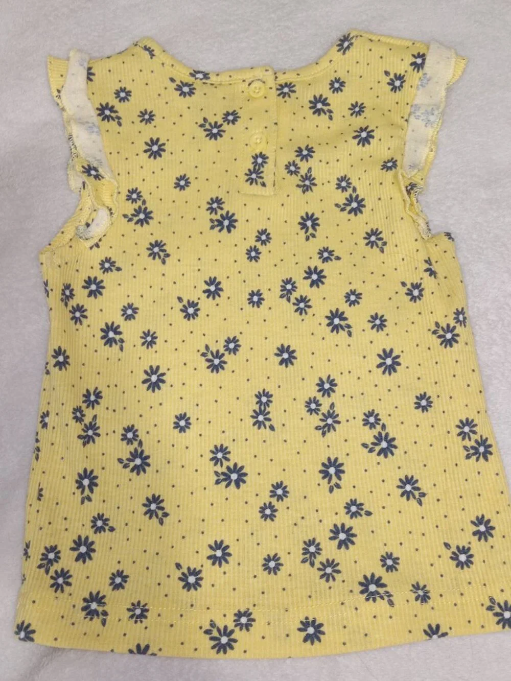 Little Lass Girls Daisy Denim Overall Shorts Set Yellow Top Size 6 - Picture 9 of 12